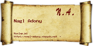 Nagl Adony névjegykártya